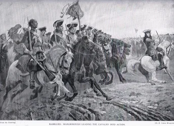 Ramillies: Marlborough prowadzący kawalerię do akcji, ok. 1910